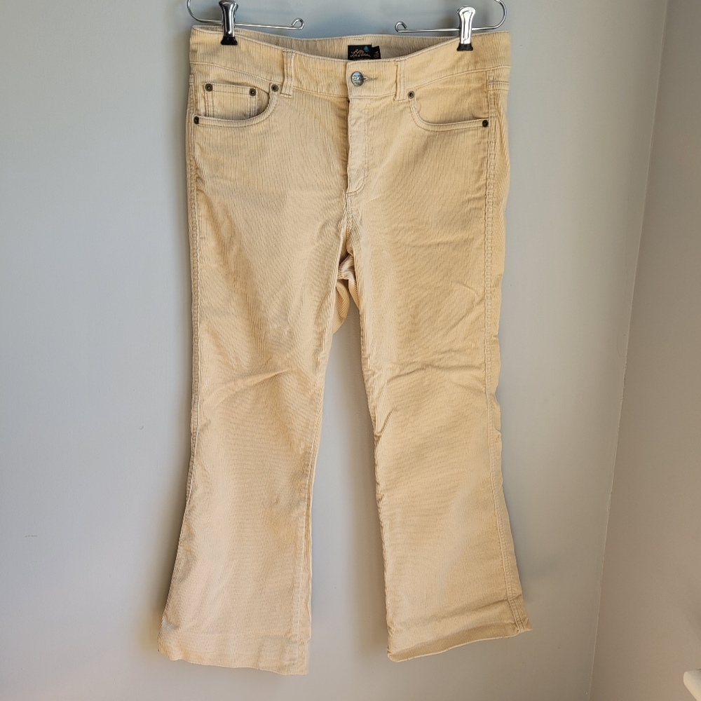 LL Bean Corduroy Flare Leg Pants Size 10P